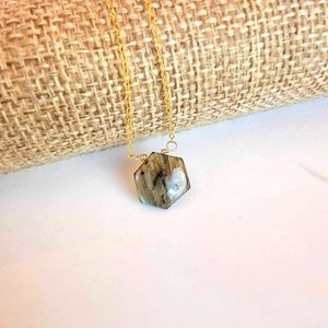 Labradorite Necklace Minimalist Crystal Gemstone